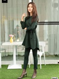 SIW Siwen media 062 small fragrant wind dark green pure cotton temperament small foot pants two - Zhen zhen(1)